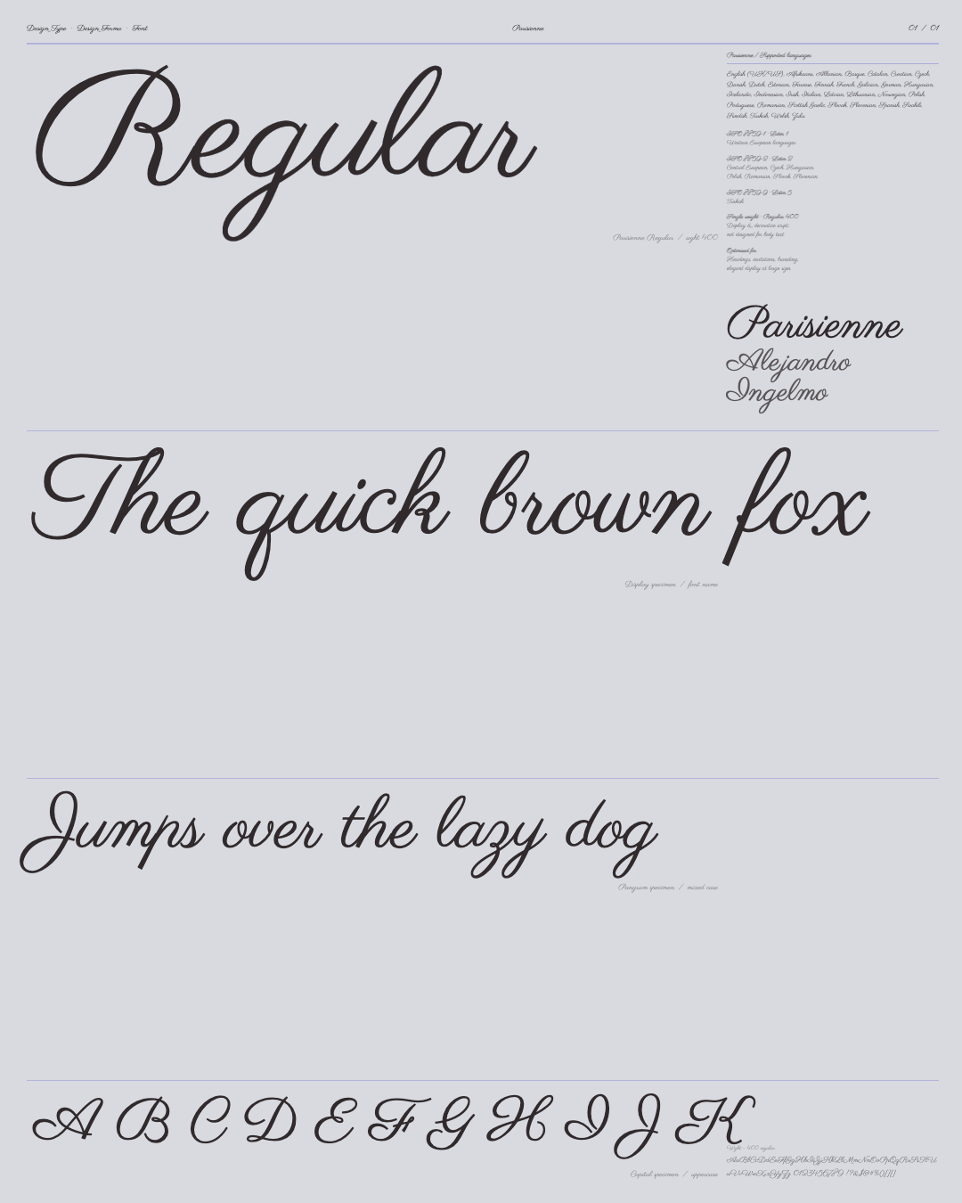 Parisienne weight specimen poster